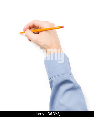 Mann mit Bleistift schreiben Stockfoto