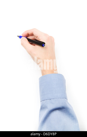 Die Hand des Mannes mit Stift Stockfoto