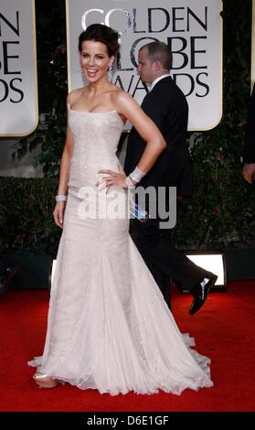 Britische Schauspielerin Kate Beckinsale besucht die 69. Annual Golden Globe Awards am 15. Januar 2012 von der Hollywood Foreign Press Association in Beverly Hilton Hotels in Los Angeles, USA, vorgestellt. Foto: Hubert Boesl Stockfoto