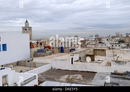 Blick über die Dächer der Medina von Tunis Tunesien Stockfoto