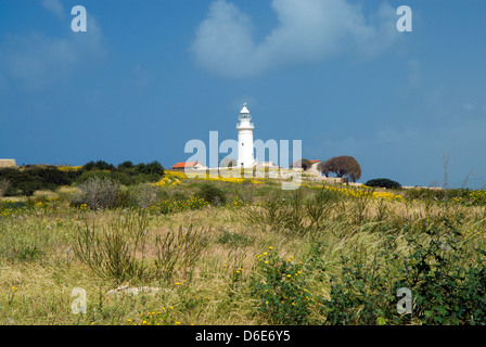 Leuchtturm und das Odeon, archäologischer Park, Paphos, Zypern. Stockfoto