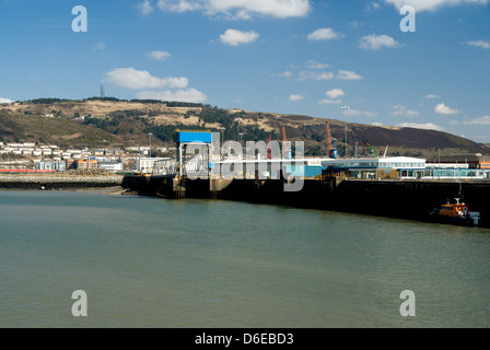 Flusses Tawe und Docks, Swansea, Südwales, uk. Stockfoto