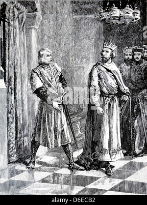 Abbildung von König Henry III Streit mit Simon De Montfort Earl Of Leicester aus Cassell es Geschichte von England Band 1 Buch Stockfoto