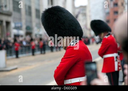 Die Beerdigung des ehemaligen Ministerpräsidenten Baronin Margaret Thatcher in London heute. London, England, 17. April 2013. Stockfoto