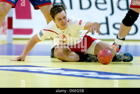 Dänischer Handballer Hans Lindberg während der EHF Handball Europameisterschaft 2012 final match gegen Dänemark in Belgrad, Serbien 29. Januar 2012. Dänemark gewann das Spiel 21-19. Foto: Jens Wolf Stockfoto