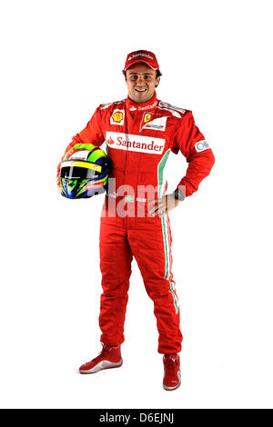 Eine undatiertes Handout Bild veröffentlicht von der Ferrari-Pressestelle am 3. Februar 2012 zeigt brasilianischen Ferrari-pilot Felipe Massa. Foto: FERRARI PRESS OFFICE HANDOUT zur redaktionellen Verwendung nur/NO SALES Stockfoto