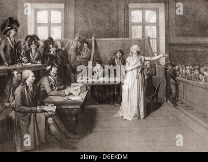 Die Studie von Marie-Antoinette vor dem französischen Revolutionstribunal, 14. Oktober 1793. Stockfoto