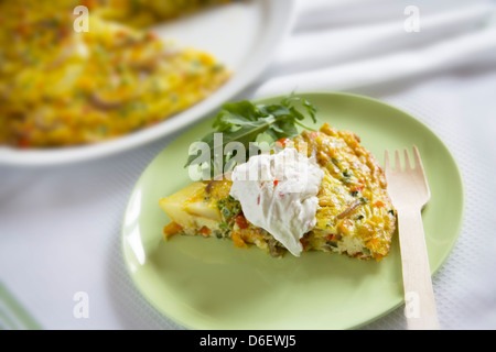 Gemischte Gemüse-Tortilla Stockfoto