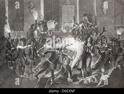 Gendarm Merda schießen auf Robespierre in der Nacht vom 9 Thermidor. Stockfoto