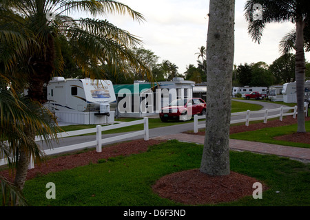 Krummen Haken RV Resort in der Nähe von Lake Okeechobee, FL Stockfoto