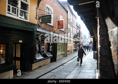 Die Shambles Gasse in der historischen Stadt York Yorkshire UK Stockfoto