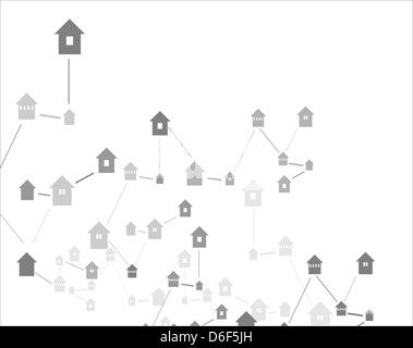 Kommunikation für viele Private Häuser Stockfoto