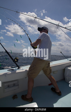 Angeln für Delphin Fisch (Mahi-Mahi) von Fort Pierce, Florida Stockfoto