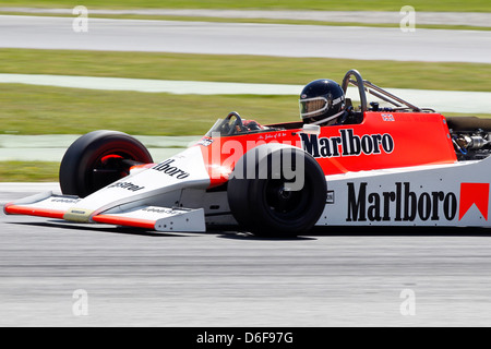 FIA Masters historische Formel1 Rennen in Montmelo 12. April 2013 - Herr John b 1980 McLaren M29 Stockfoto