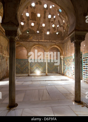 Hammam, Arabische Bäder, in die Nasridenpaläste, Alhambra, Granada Stockfoto