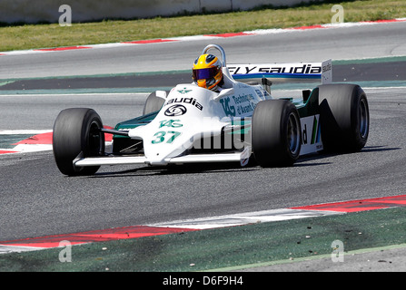 FIA Masters historische Formel1 Rennen in Montmelo 12. April 2013 - Christophe D'Ansembourg 1979 Williams FW07 Stockfoto