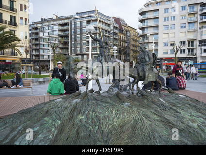Don Quijote-Statue in San Sebastian, Baskenland Donostia, Spanien Stockfoto