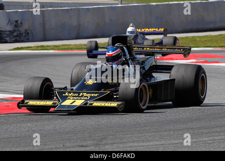 FIA Masters historische Formel1 Rennen in Montmelo 12. April 2013 - Andrew Beaumont im Jahr 1974 Lotus 76/1 Stockfoto
