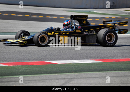 FIA Masters historische Formel1 Rennen in Montmelo 12. April 2013 - Andrew Beaumont im Jahr 1974 Lotus 76/1 Stockfoto