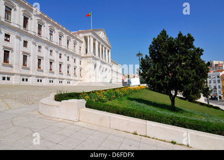 Die Versammlung der Republik ist das portugiesische Parlament. Das Hotel befindet sich in einem historischen Gebäude in Lissabon. Stockfoto