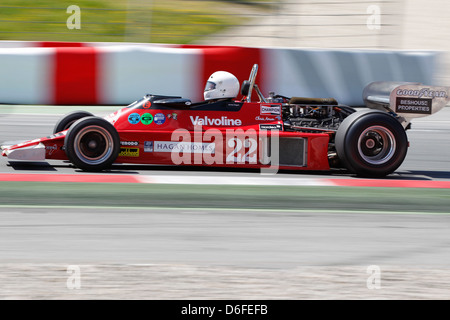 FIA Masters historische Formel1 Rennen in Montmelo 12. April 2013 - James Hagan in Fähnrich MN1778 Stockfoto