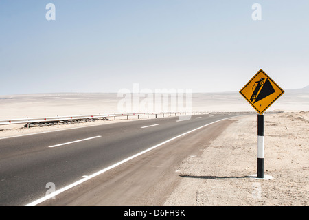 Straßenschild in Panamericana (Carretera Panamericana Norte). Stockfoto