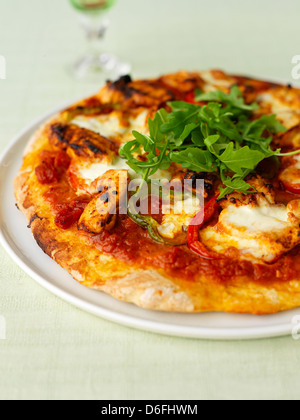Würzigen Fajita Pizza - Rezept Stockfoto
