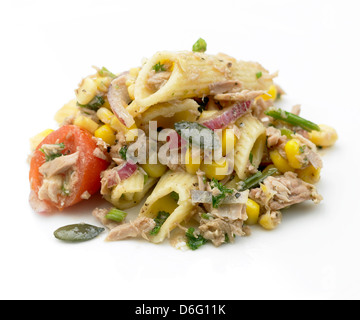 Gesunde Thunfisch-Mais-Salat mit Rezept Stockfoto