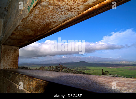 Mount Avital und Mount Bental Nature Reserve, Golan Heights, Israel die besten Wanderwege in den Golan Heights, Israel. Stockfoto