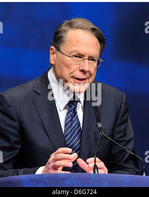 Wayne LaPierre, Executive Vice President, National Rifle Association (NRA), spricht auf der Konferenz 2012 CPAC bei Marriott Wardman Park Hotel in Washington, D.C. am Freitag, den 10. Februar 2012..Credit: Ron Sachs / CNP Stockfoto