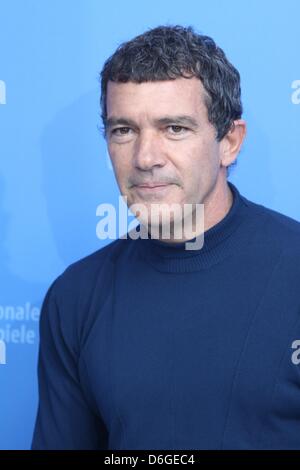 Spanische Schauspieler Antonio Banderas, die Teilnahme an dem Foto-Shooting der "Haywire" während der 62. Internationalen Filmfestspiele Berlin, Berlinale, im Grand Hyatt Hotel in Berlin, Deutschland, am 15. Februar 2012. Foto: Hubert Boesl Stockfoto