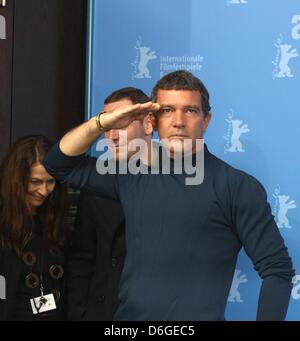 Spanische Schauspieler Antonio Banderas, die Teilnahme an dem Foto-Shooting der "Haywire" während der 62. Internationalen Filmfestspiele Berlin, Berlinale, in Berlin, Deutschland, am 15. Februar 2012. Foto: Hubert Boesl Stockfoto