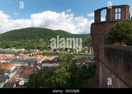 Heidelberg, Deutschland, Stadtblick vom Heidelberger Schloss zu sehen Stockfoto