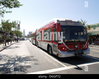 Roter Bus in Los Angeles Stockfoto