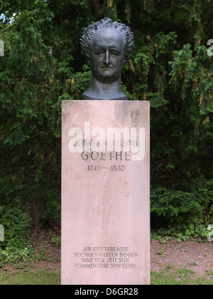 Heidelberg, Deutschland, das Goethe-Denkmal im Schlossgarten des Heidelberger Schlosses Stockfoto