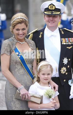 19. Juni 2010 - Stockholm, Spanien - Kronprinz Willem-Alexander und Kronprinzessin Maxima Zorreguieta teilnehmen die Hochzeit von Kronprinzessin Victoria von Schweden und Daniel Westling am 19. Juni 2010 in Stockholm, Schweden (Credit-Bild: © Jack Abuin/ZUMAPRESS.com) Stockfoto