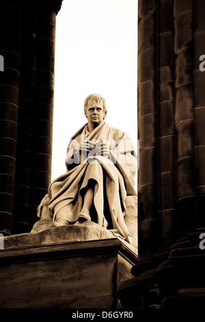 Sir Walter Scott Statue Princes Street Gardens, Edinburgh Stockfoto