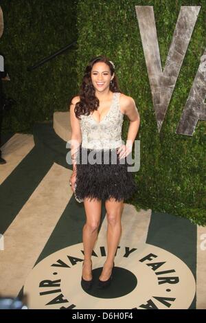 Schauspielerin Paula Patton besucht die 2012 Vanity Fair Oscar Party im Sunset Tower in Los Angeles, USA, am 26 Februar 2012. Foto: Hubert Boesl Stockfoto