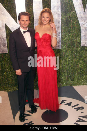 US-Schauspielerin Kate Hudson und Matthew Bellamy Partner besuchen die 2012 Vanity Fair Oscar Party im Sunset Tower in Los Angeles, USA, 26 Februar 2012. Foto: Hubert Boesl Stockfoto