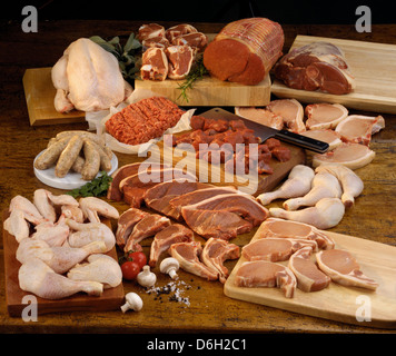 Frisches Fleisch Auswahl Stockfoto