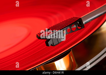 Nahaufnahme des Datensatzes im player Stockfoto