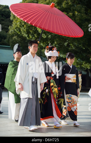 Trauung, Meiji-Jingu Schrein, Tokyo, Japan, Asien Stockfoto