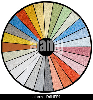 Fassade Farbe Swatch Rad Probe Stockfoto