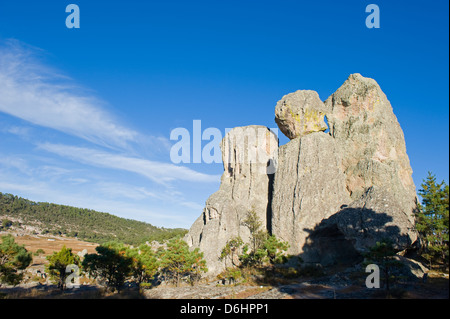 Rock-Formationen, Creel, Barranca del Cobre, Copper Canyon, Chihuahua Zustand, Mexiko, Nordamerika Stockfoto