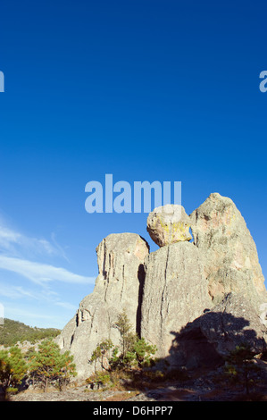 Rock-Formationen, Creel, Barranca del Cobre, Copper Canyon, Chihuahua Zustand, Mexiko, Nordamerika Stockfoto