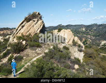 Wanderer im Red Rock County Park in Topanga, Kalifornien Stockfoto