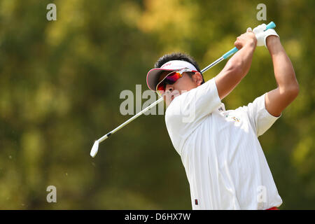 Hideki Matsuyama (JPN), 18. April 2013 - Golf: 21. Japan Golf Tour Token Hausgenosse Cup 2013 Erstrunden Token Tado Country Club Nagoya, Mie, Japan.  (Foto von YUTAKA/AFLO SPORT) Stockfoto