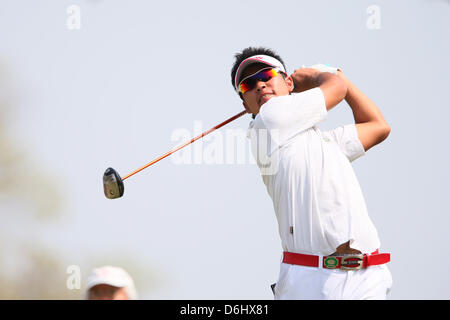 Hideki Matsuyama (JPN), 18. April 2013 - Golf: 21. Japan Golf Tour Token Hausgenosse Cup 2013 Erstrunden Token Tado Country Club Nagoya, Mie, Japan.  (Foto von YUTAKA/AFLO SPORT) Stockfoto