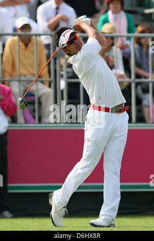 Hideki Matsuyama (JPN), 18. April 2013 - Golf: 21. Japan Golf Tour Token Hausgenosse Cup 2013 Erstrunden Token Tado Country Club Nagoya, Mie, Japan.  (Foto von YUTAKA/AFLO SPORT) Stockfoto