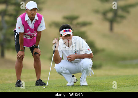 Hideki Matsuyama (JPN), 18. April 2013 - Golf: 21. Japan Golf Tour Token Hausgenosse Cup 2013 Erstrunden Token Tado Country Club Nagoya, Mie, Japan.  (Foto von YUTAKA/AFLO SPORT) Stockfoto